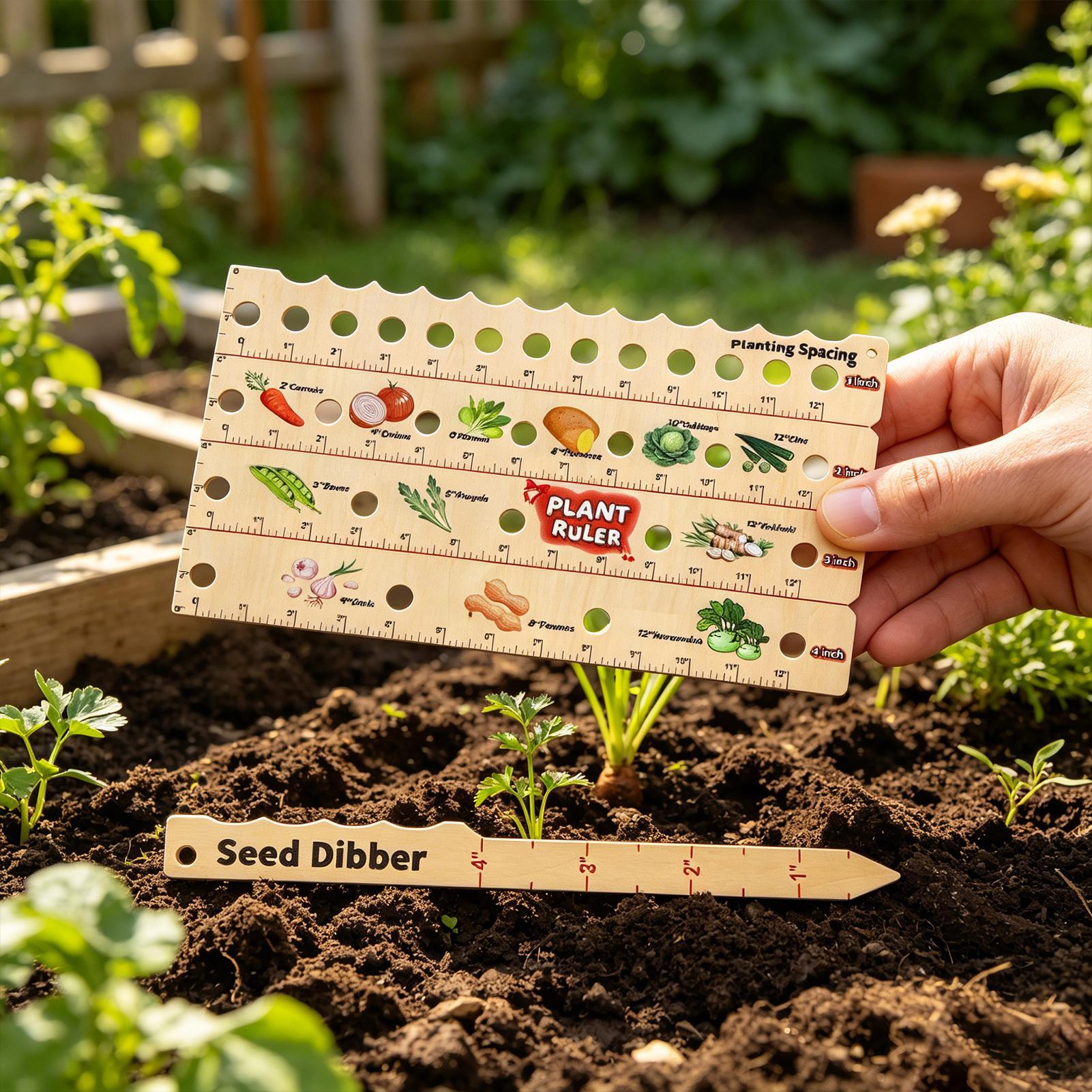 Wooden Plant Spacing Ruler Gar - Gardening Tools For Beginners reseña y precio