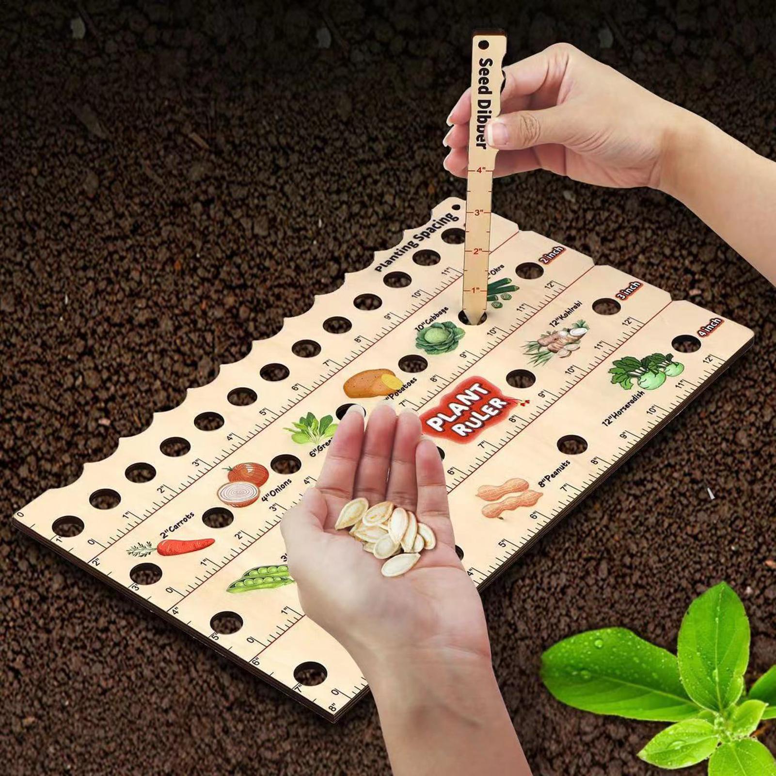 Wooden Plant Spacing Ruler Gar - Gardening Tools For Beginners reseña y precio