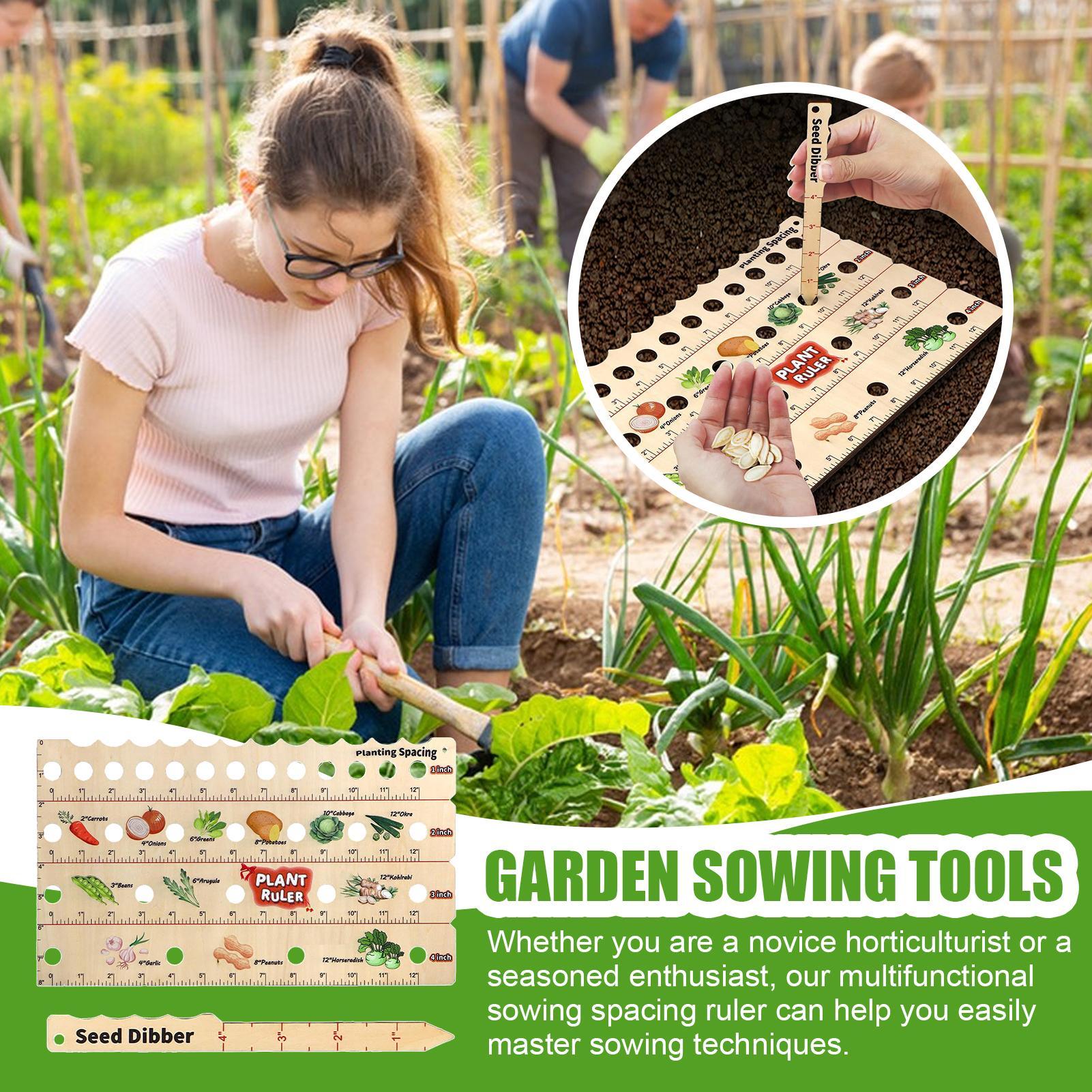 Wooden Plant Spacing Ruler Gar - Gardening Tools For Beginners reseña y precio