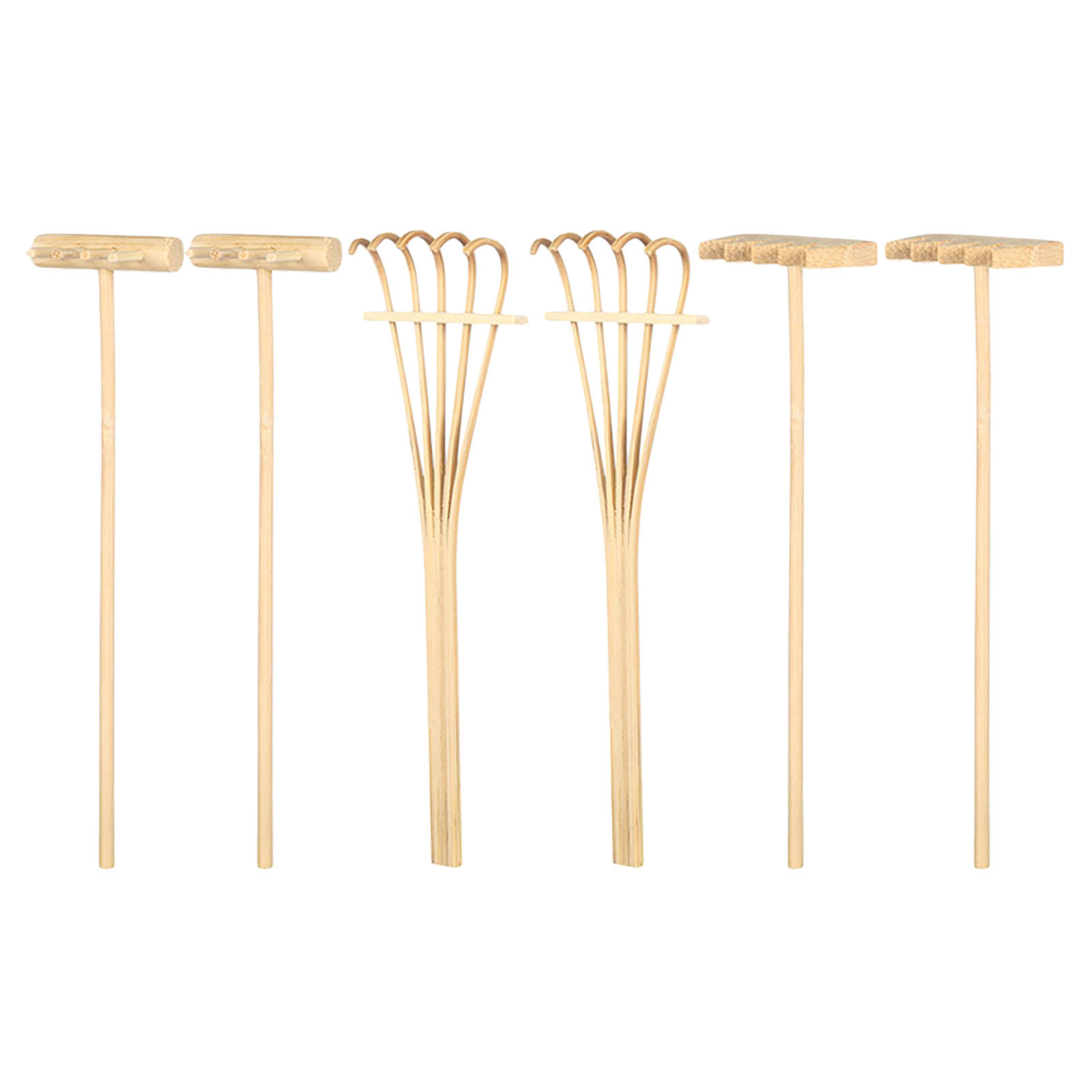 6Pcs Mini Sand Rake Bamboo Des - Gardening Tools Rake reseña y precio