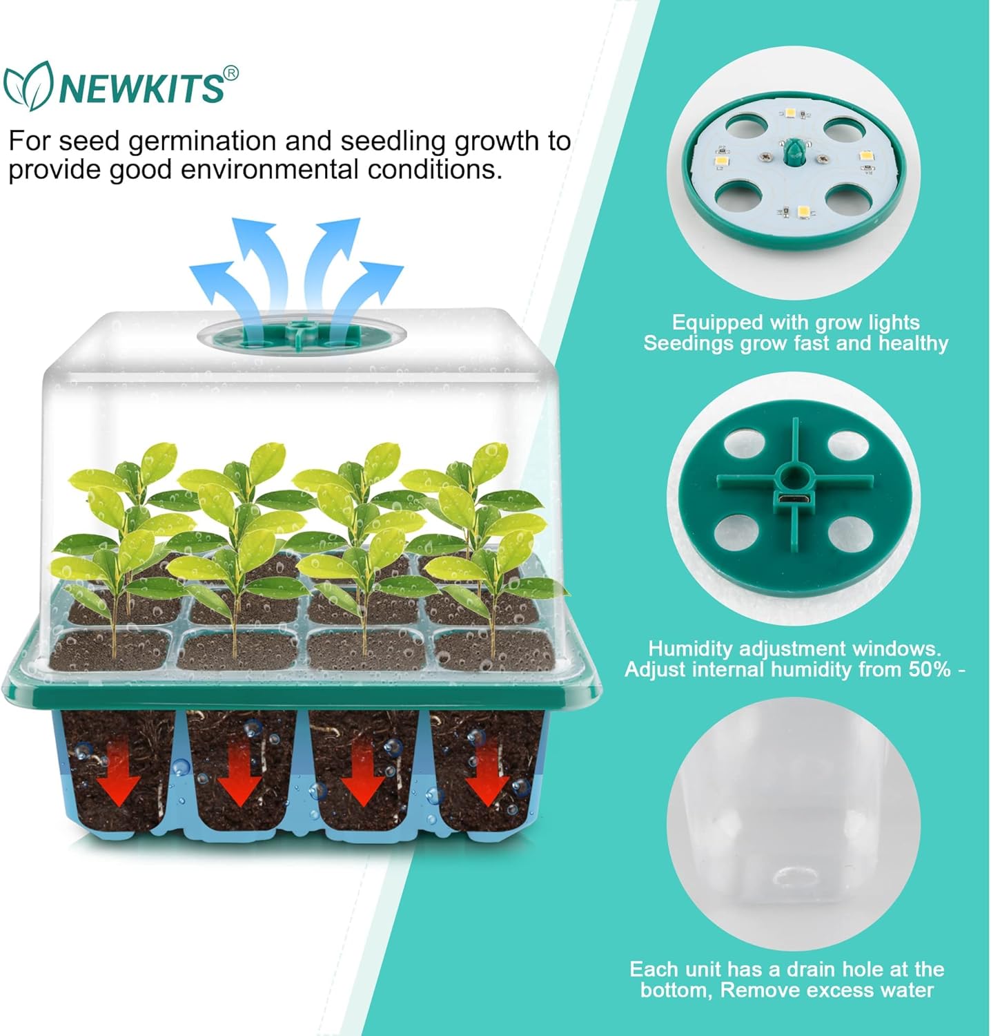 Seed Starter Tray with Grow Li - Seed Starter Trays reseña y precio