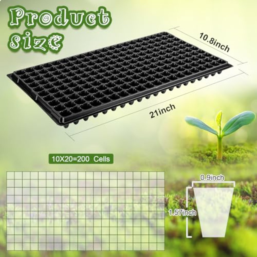 Pack 200 Cell Seedling Trays S - Seed Starter Trays reseña y precio