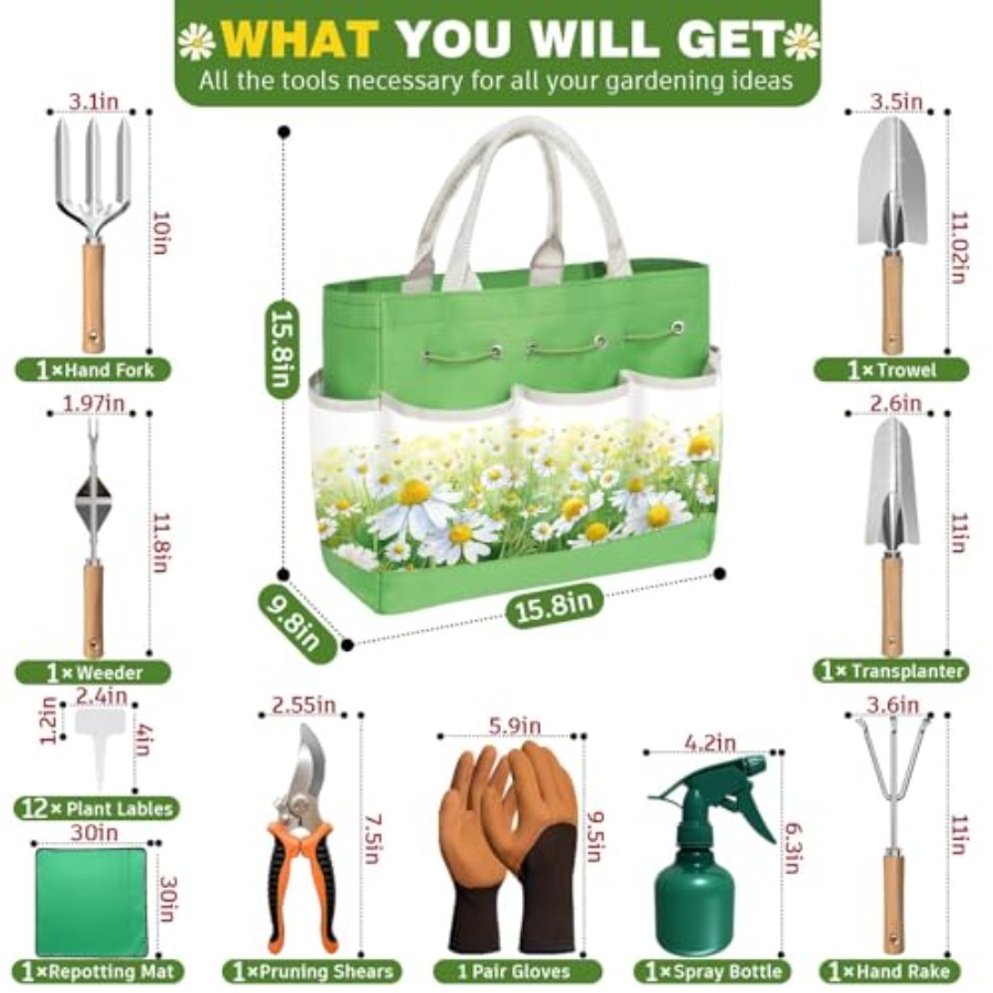 22Pcs Garden Tools Set for Wom - Gardening Tools Mothers Day reseña y precio