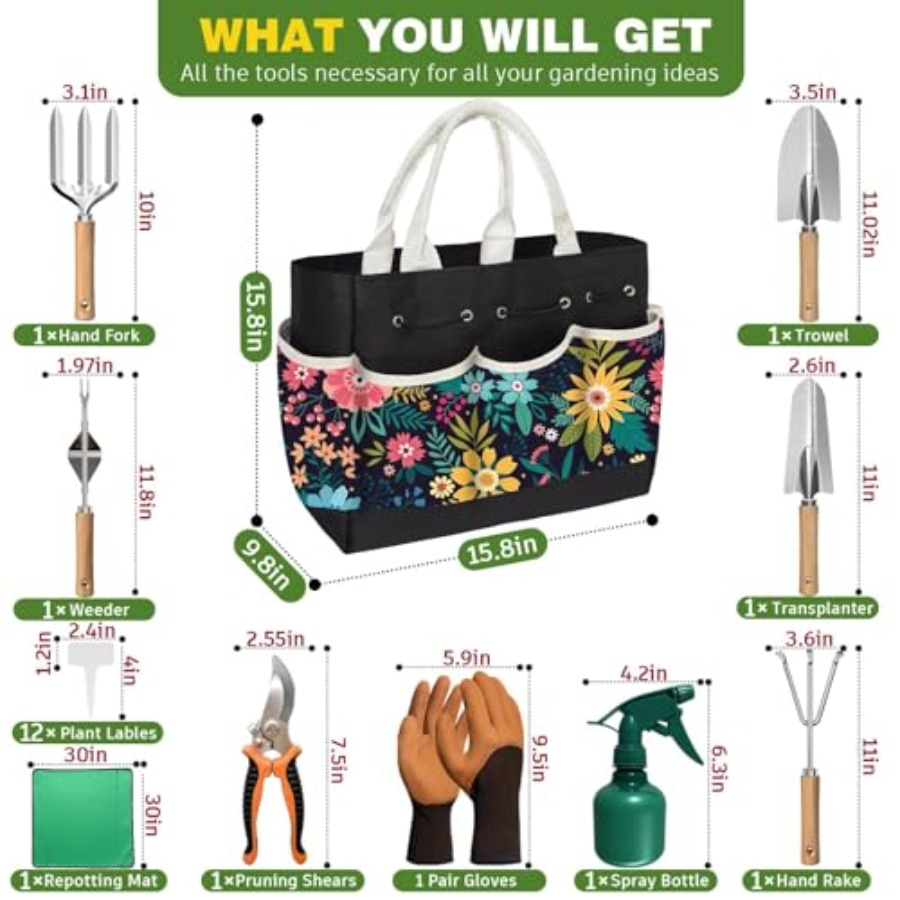 22Pcs Gardening Tools Set for  - Gardening Tools Mothers Day reseña y precio