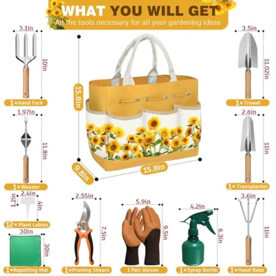22Pcs Gardening Tools Set for  - Gardening Tools Mothers Day reseña y precio