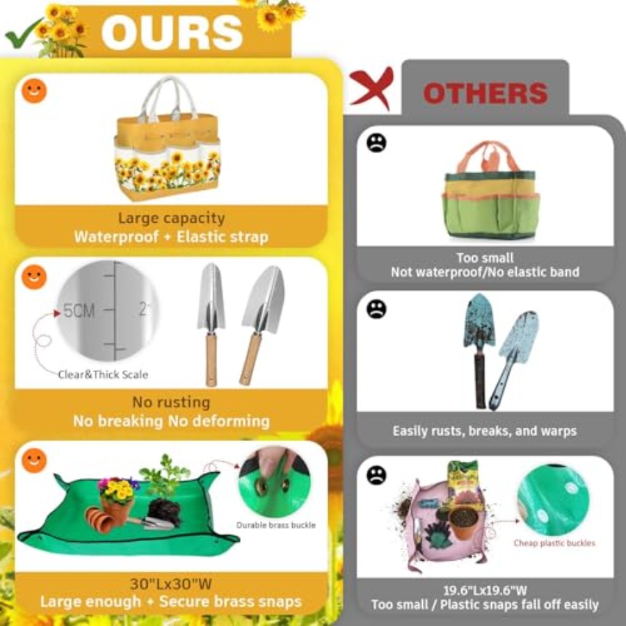 22Pcs Gardening Tools Set for  - Gardening Tools Mothers Day reseña y precio