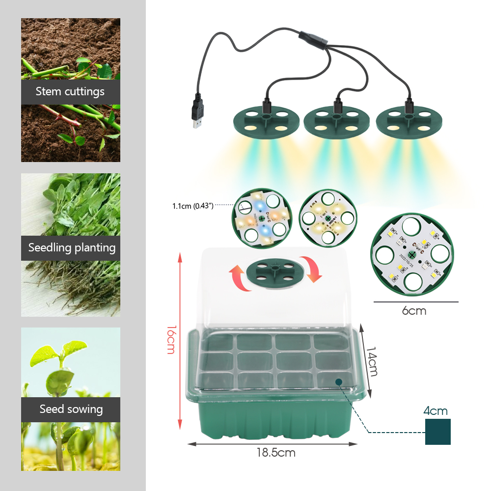 LED Nursery Pots with Grow Lig - Seed Starter Trays reseña y precio