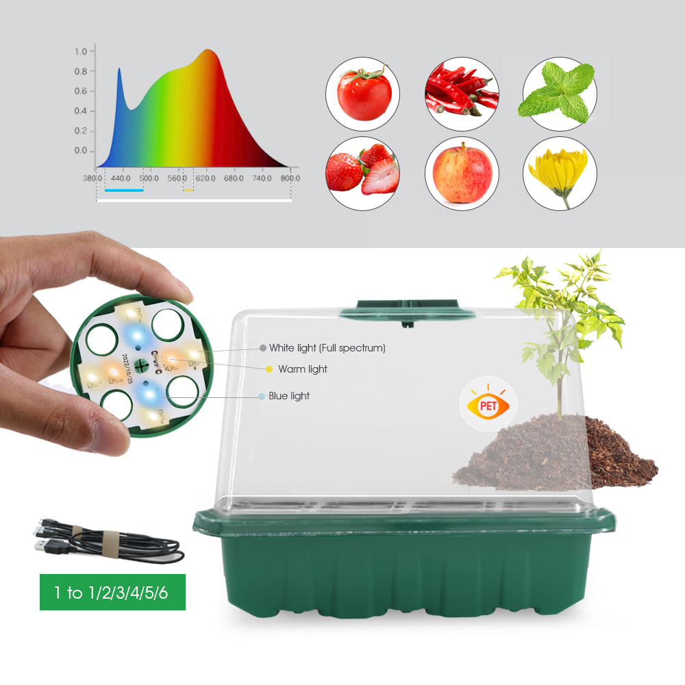 LED Nursery Pots with Grow Lig - Seed Starter Trays reseña y precio