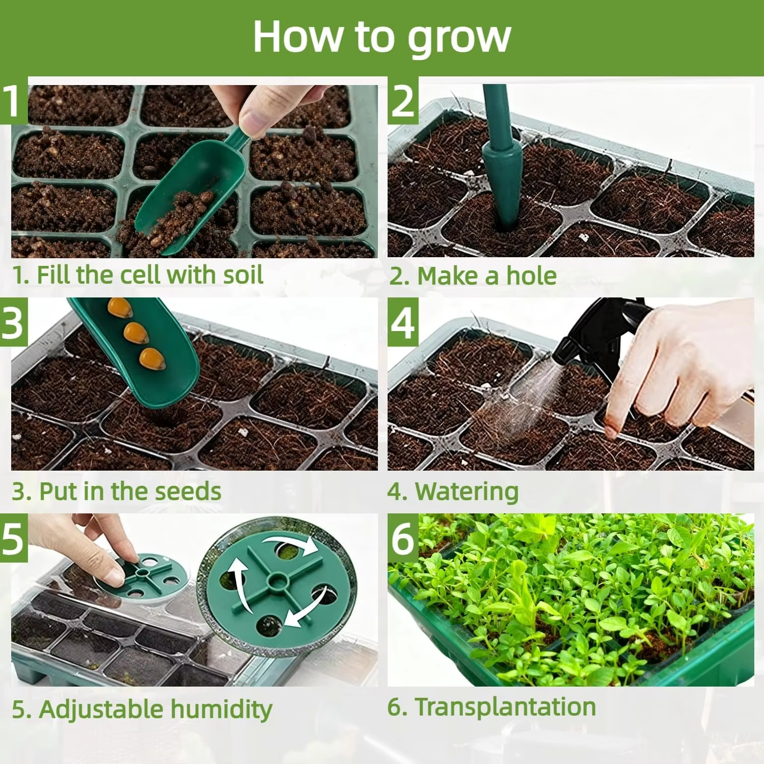 3Pcs Seed Starter Tray Mini Gr - Seed Starter Trays reseña y precio