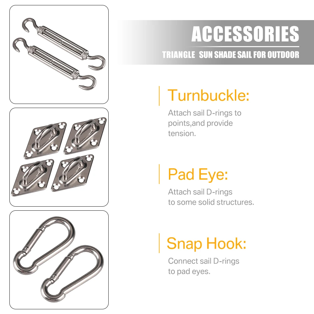 Stainless Steel Sun Shade Sail - Gardening Tools Kit For Home Garden reseña y precio