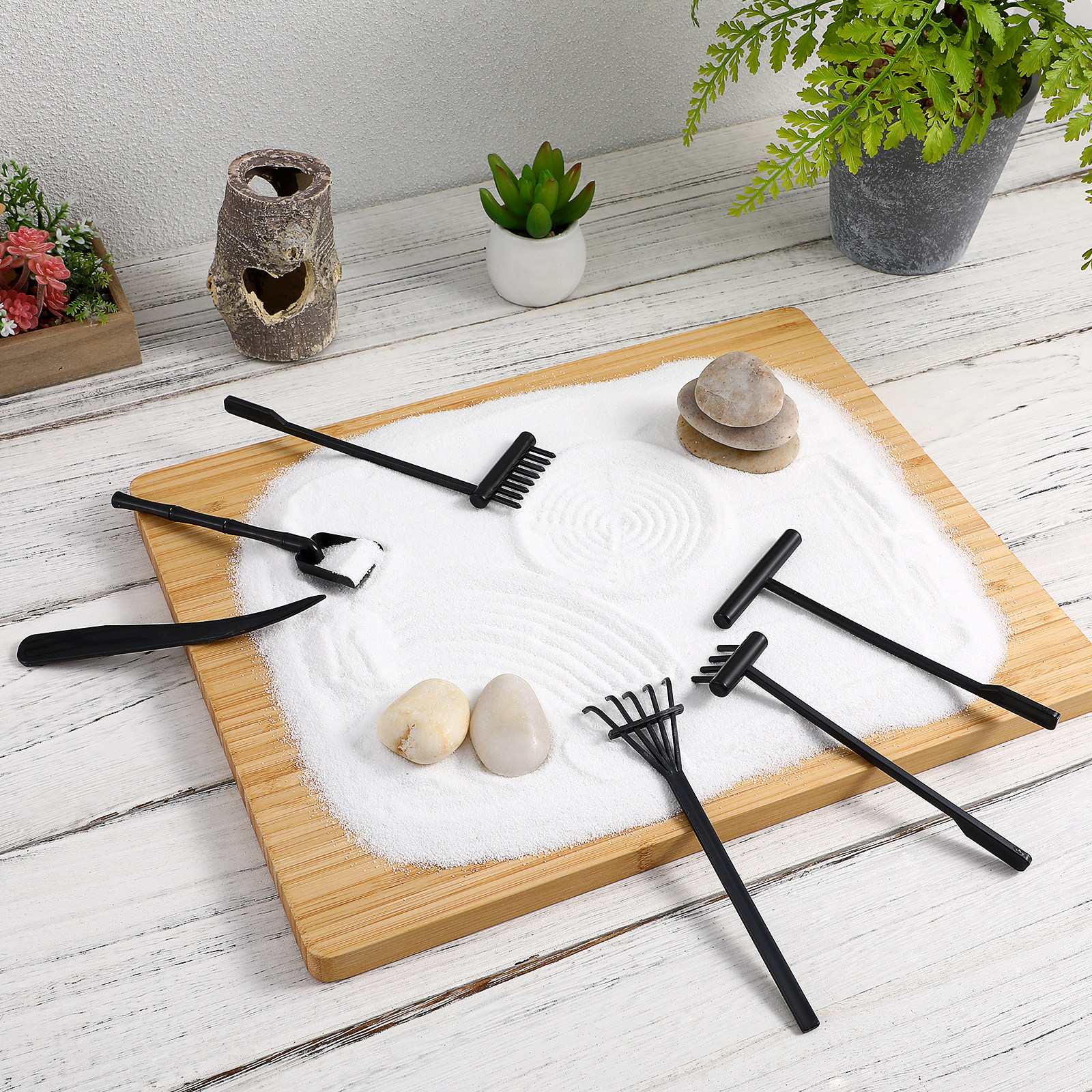 6Pcs Mini Zen Garden Rake Set  - Gardening Tools Kit For Home Garden reseña y precio