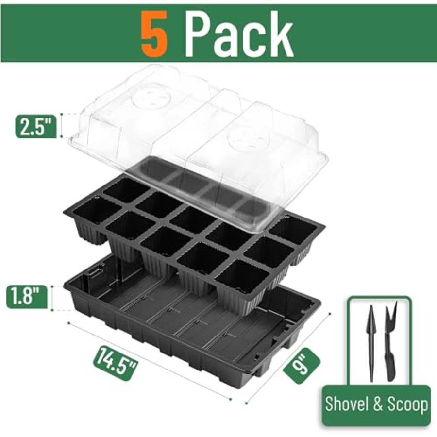 5-Set Seed Starter Tray Kits D - Seed Starter Trays reseña y precio