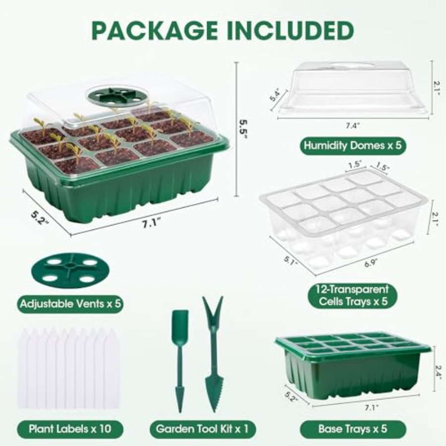 5 Packs Seed Starter Tray with - Seed Starter Trays reseña y precio