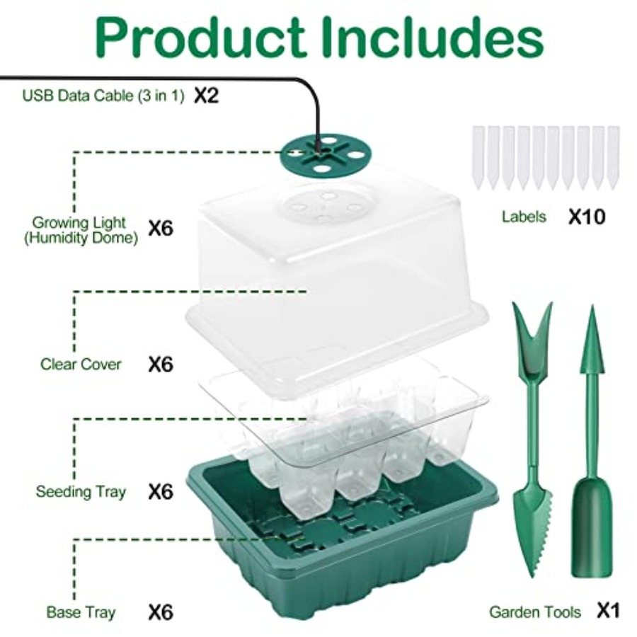 Seed Starter Tray with Light,  - Seed Starter Trays reseña y precio
